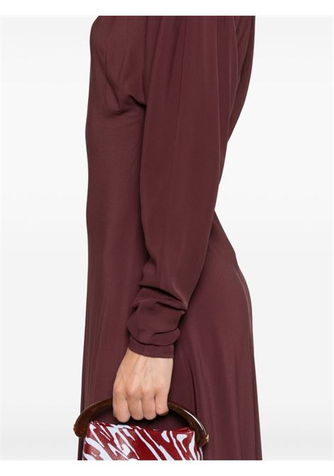 Burgundy pleat-detail midi dress Philosophy di Lorenzo Serafini - women PHILOSOPHY DI LORENZO SERAFINI | 042171190106